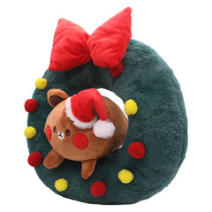 Weihnachtsbär Weihnachten Plüsch Kranz Plüschtiere Cartoon Soft Stuffed Dolls Maskottchen Geburtstag Weihnachten Geschenk