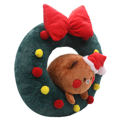 Weihnachtsbär Weihnachten Plüsch Kranz Plüschtiere Cartoon Soft Stuffed Dolls Maskottchen Geburtstag Weihnachten Geschenk