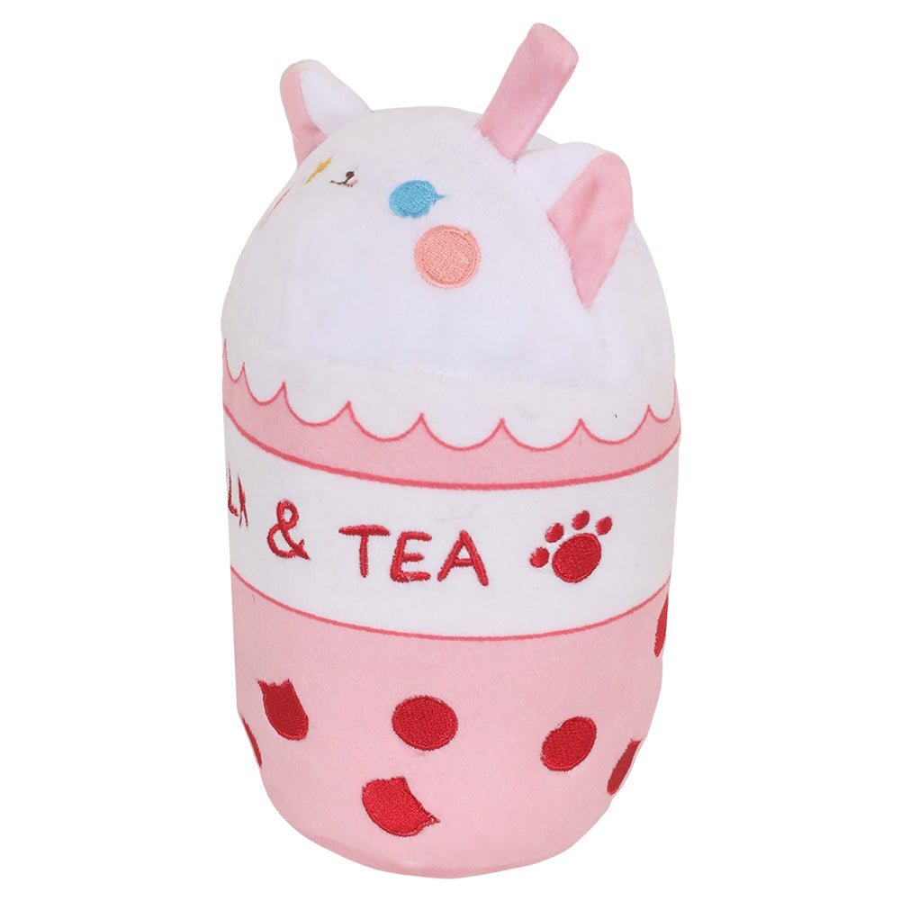 Weiße Katze Milch Teeflasche Plüschtiere Cartoon weiche Stoffpuppen Maskottchen Geburtstag Weihnachtsgeschenke