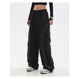 Y2K Hosen Herbst/Winter Gespleißte Freizeithosen Outdoor Sport Sweatpants Streetwear
