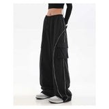 Y2K Hosen Herbst/Winter Gespleißte Freizeithosen Outdoor Sport Sweatpants Streetwear