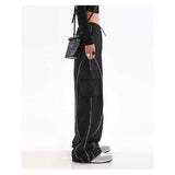 Y2K Hosen Herbst/Winter Gespleißte Freizeithosen Outdoor Sport Sweatpants Streetwear